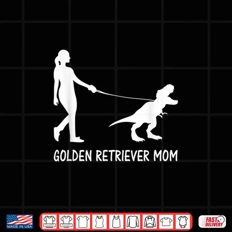 Design Golden Retriever Mom Dog Mama Dinosaur Women Mothers Day Shirt