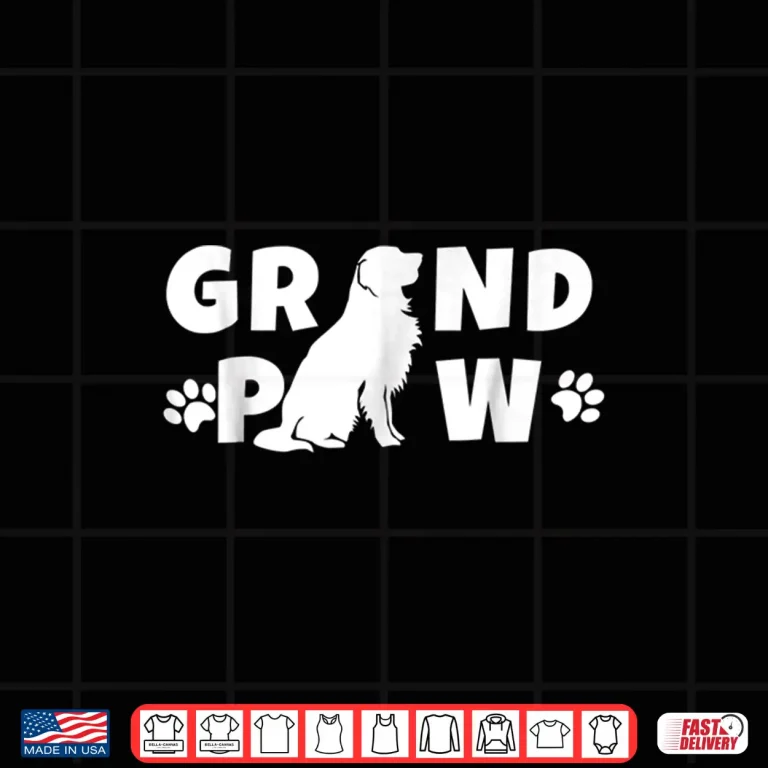 Design Golden Retriever Grandpa Grand Paw Shirt Dog Lover Grandpaw