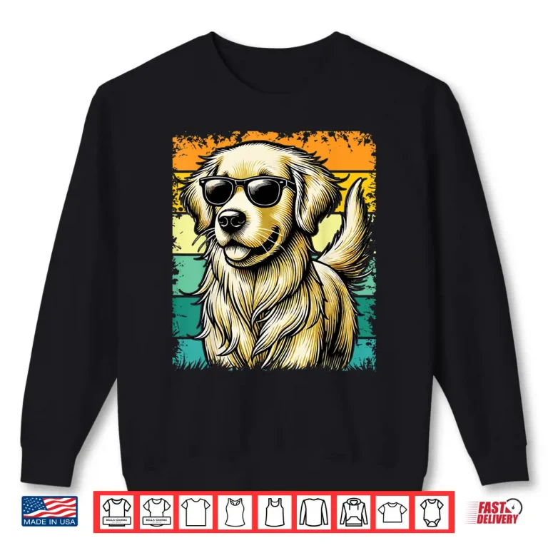 Sweatshirt Golden Retriever for Kids Boys Girls Sunglasses Pet Shirt