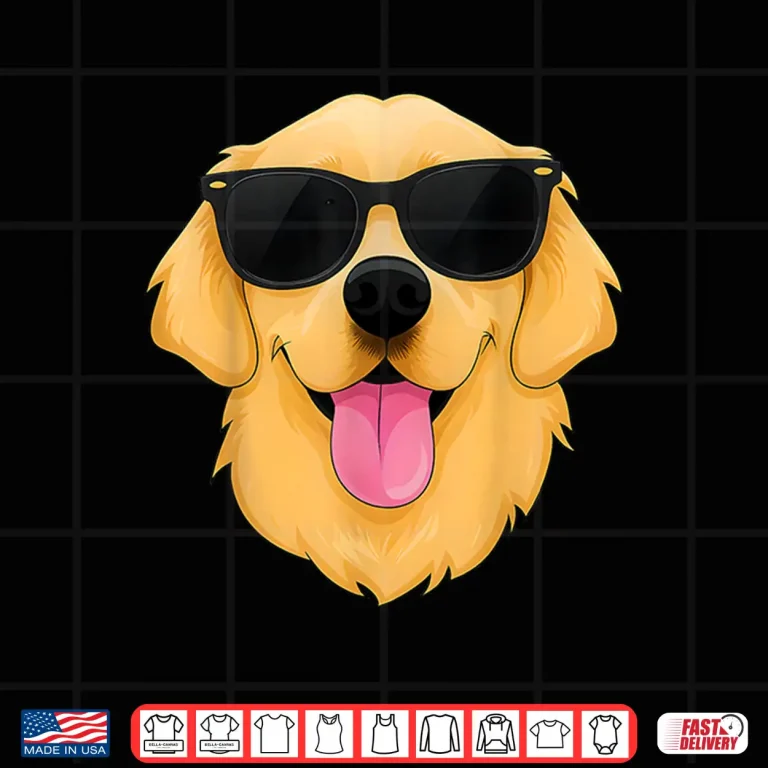 Design Golden Retriever Sunglasses Pet for Kids Boys Girls Shirt