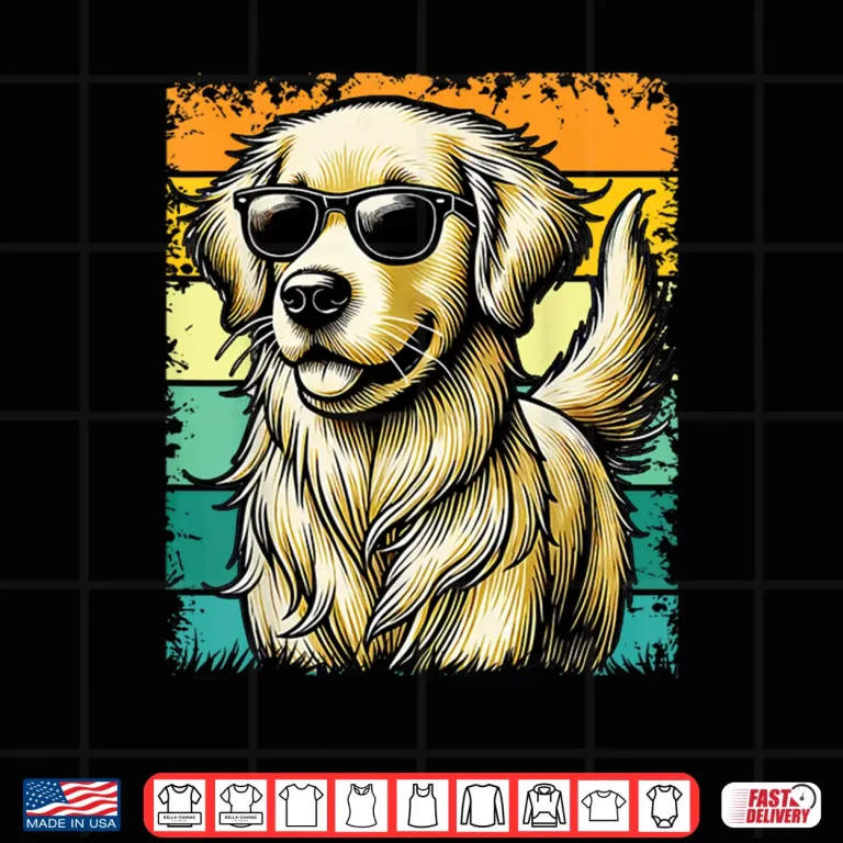 Design Golden Retriever for Kids Boys Girls Sunglasses Pet Shirt