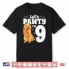 Kids 9 Year Old Golden Retriever Dog Birthday Pawty Dogs 9Th Gift Shirt