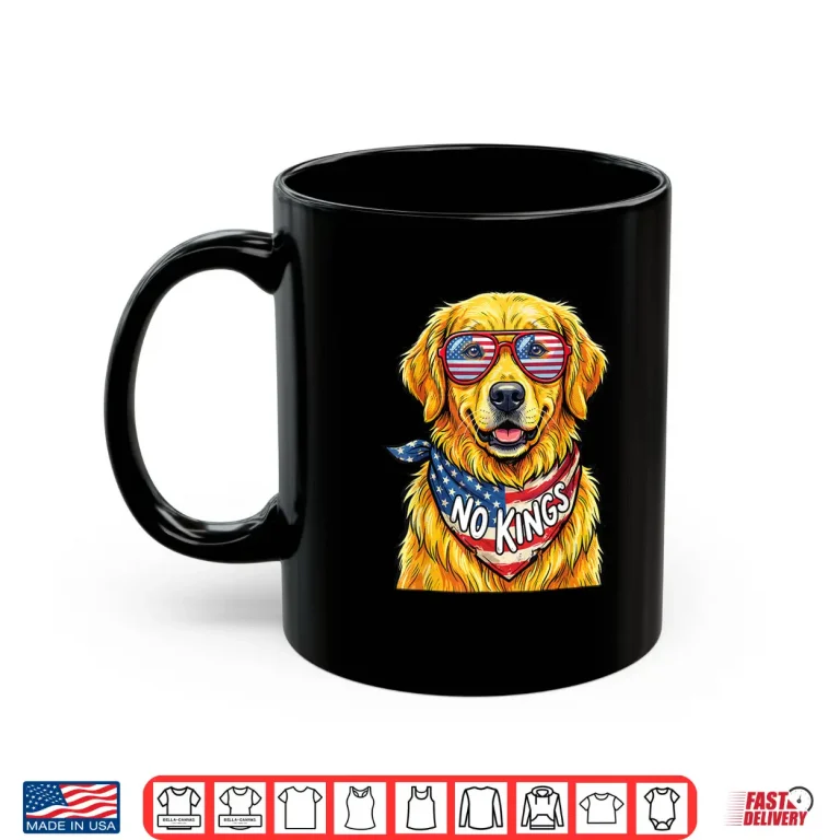 Mug No Kings in America Golden Retriever Dog Shirt