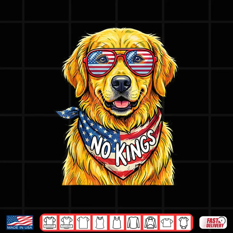 Design No Kings in America Golden Retriever Dog Shirt