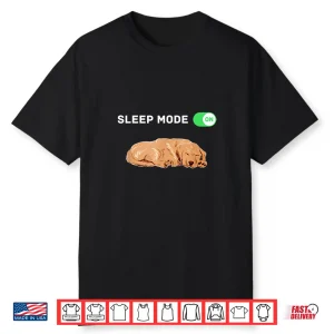 Sleep Mode On Dog Merch Dog Pajamas Golden Retriever Pj’S Shirt