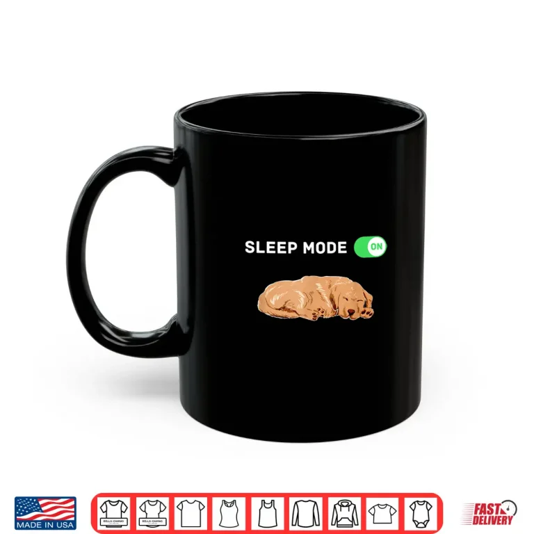 Mug Sleep Mode On Dog Merch Dog Pajamas Golden Retriever PJs Shirt