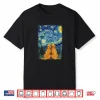 Van Gogh Starry Night Golden Retriever Dogs Romantic Couples Shirt