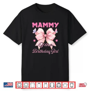Mammy Birthday Girl Matching Coquette Pink Bow Shirt