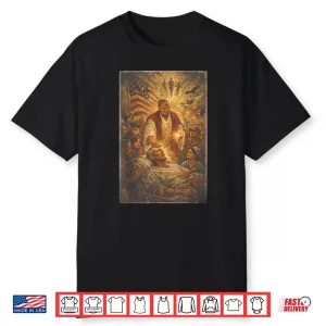 Retro Vintage Trump As Jesus Patriotic Graphic Shirt