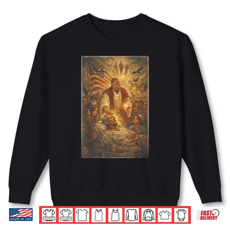 Sweatshirt Retro Vintage Trump as Jesus Patriotic Graphic Shirt