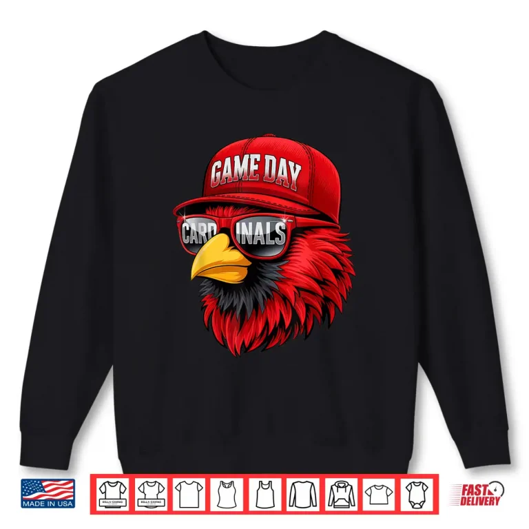 Sweatshirt Retro Cardinal Baseball Game Day Gifts for Men Women Kid Boy Shirt
