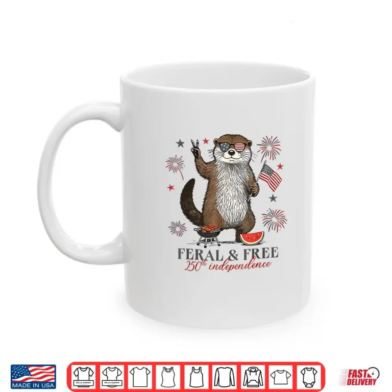 Mug Feral and Free Otter Shirt