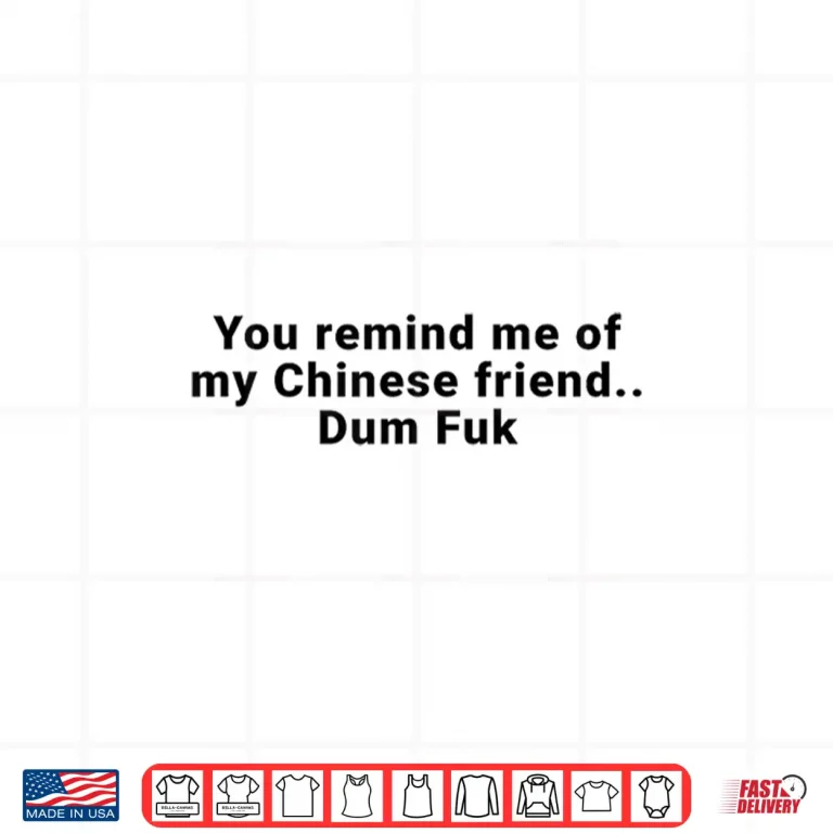 Design You Remind Me of My Chinese Friend Dum Fuk Shirt