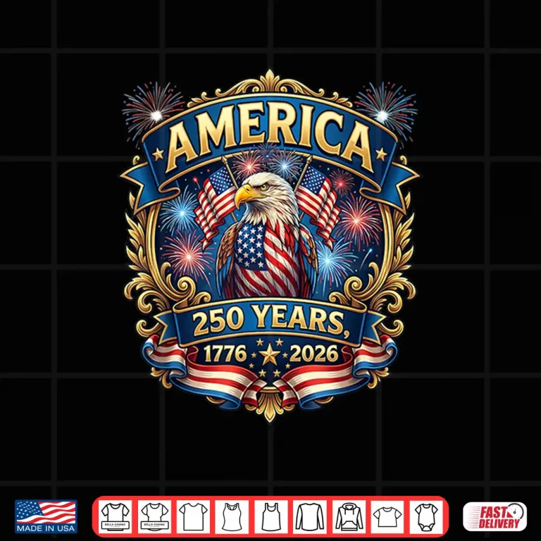 Design 250 Years American Anniversary 1776 2026 Patriotic Eagle Shirt