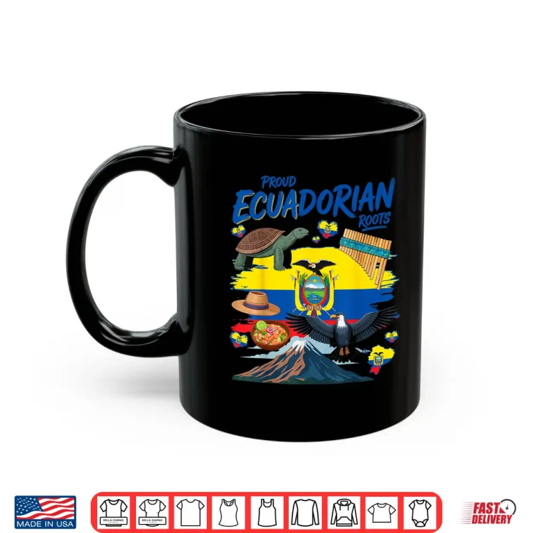Mug Ecuadorian Roots Outfit Idea for Boys Ecuador Flag Themed Shirt