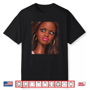 Funny Creepy Doll Face Meme Expression Hilarious Sarcastic Shirt