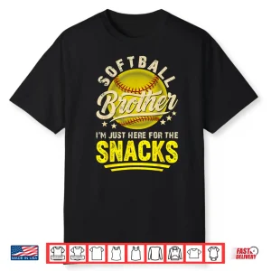 Funny Retro Softball Brother I’M Just Here For The Snacks Shirt