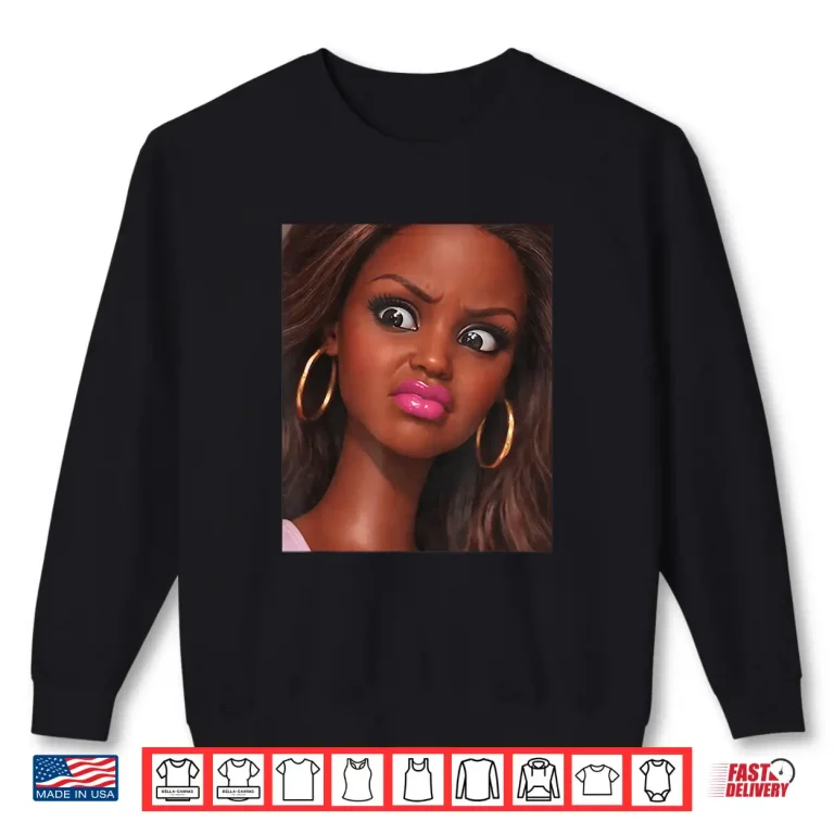 Sweatshirt Funny Creepy Doll Face Meme Expression Hilarious Sarcastic Shirt