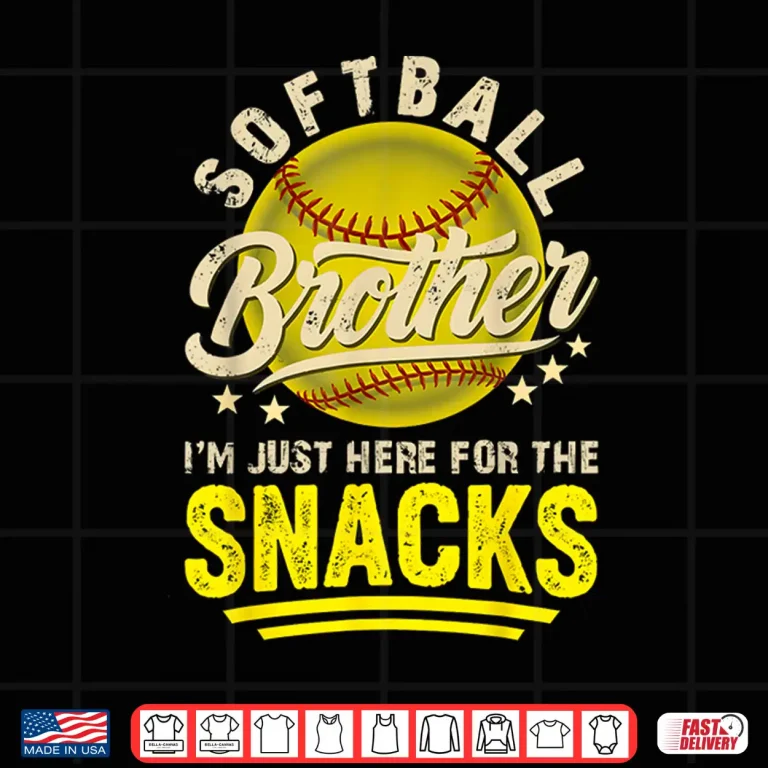 Design Funny Retro Softball Brother Im Just Here for The Snacks Shirt