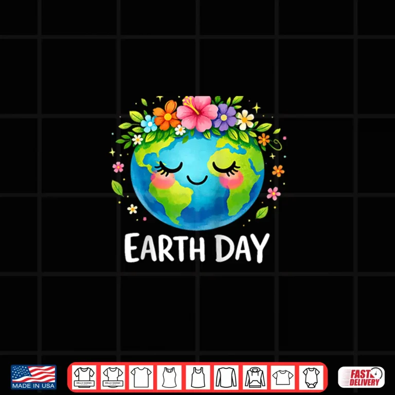 Design Happy Earth Day Shirt Cute Earth with Floral Earth Day 2026 Shirt
