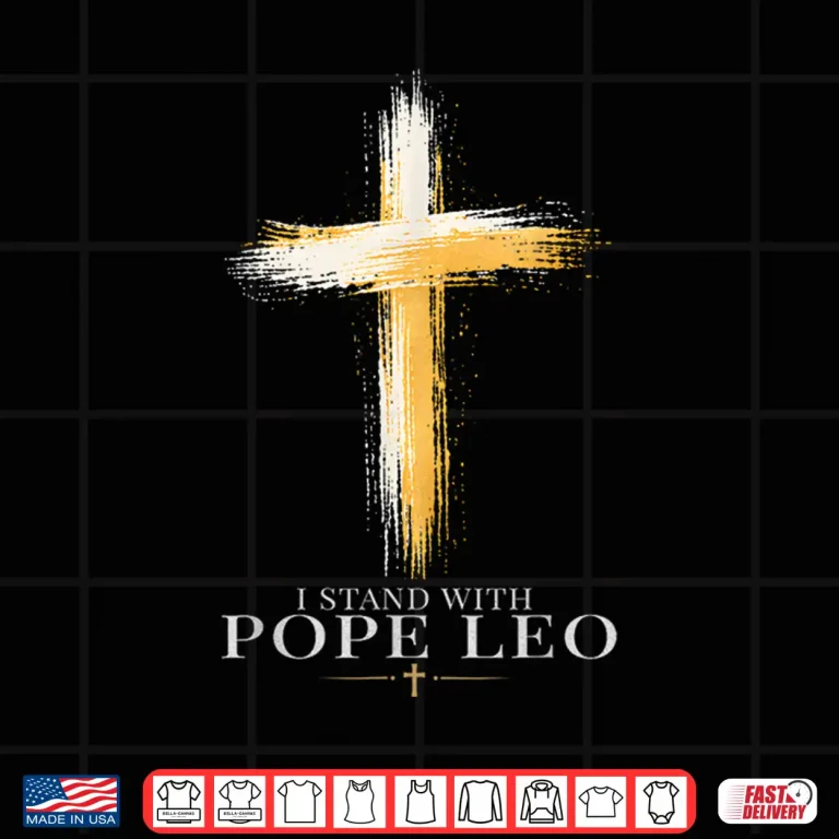 Design I Stand with Pope Leo Retro Faith Shirt