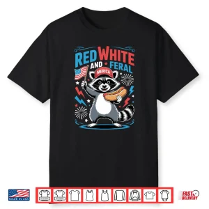Racoon 4Th Of July Usa Red White And Feral Shirt
