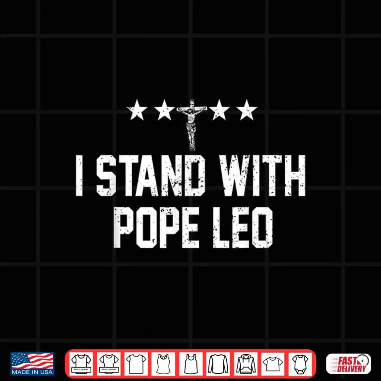 Design Retro I Stand with Pope Leo Vintage Faith Shirt Shirt