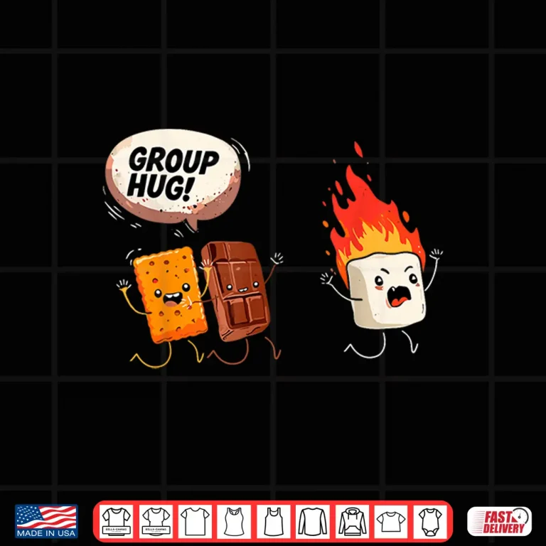 Design Camping Group Hug Smores Marshmallow Campfire Humor Shirt
