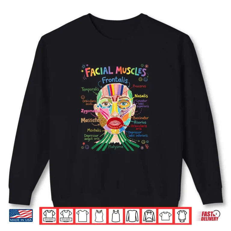 Sweatshirt Facial Muscles Anatomy Chart Funny Science Shirt