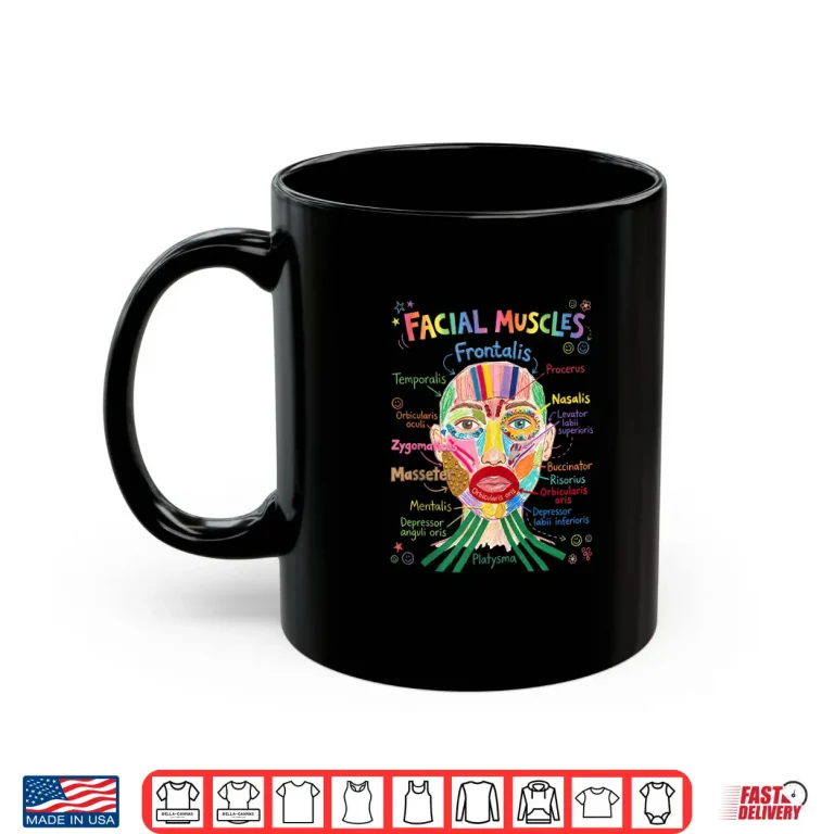 Mug Facial Muscles Anatomy Chart Funny Science Shirt