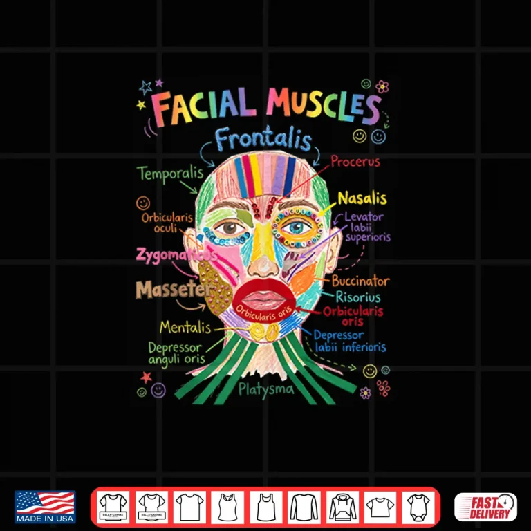 Design Facial Muscles Anatomy Chart Funny Science Shirt