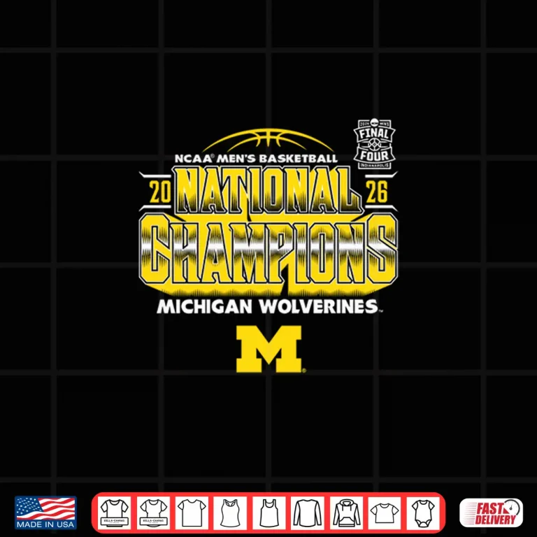 Design Michigan Wolverines National Champs 2026 M Basketball Bold Shirt