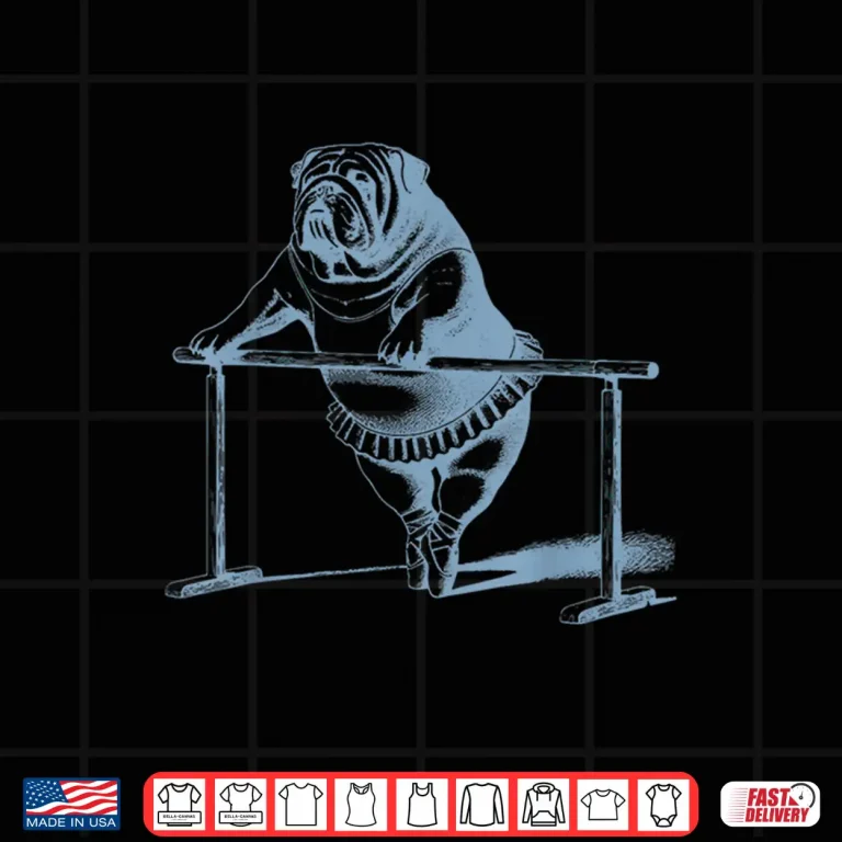 Design Vintage Dog English Bulldog Ballet Dancing Dancer Teacher Shirt