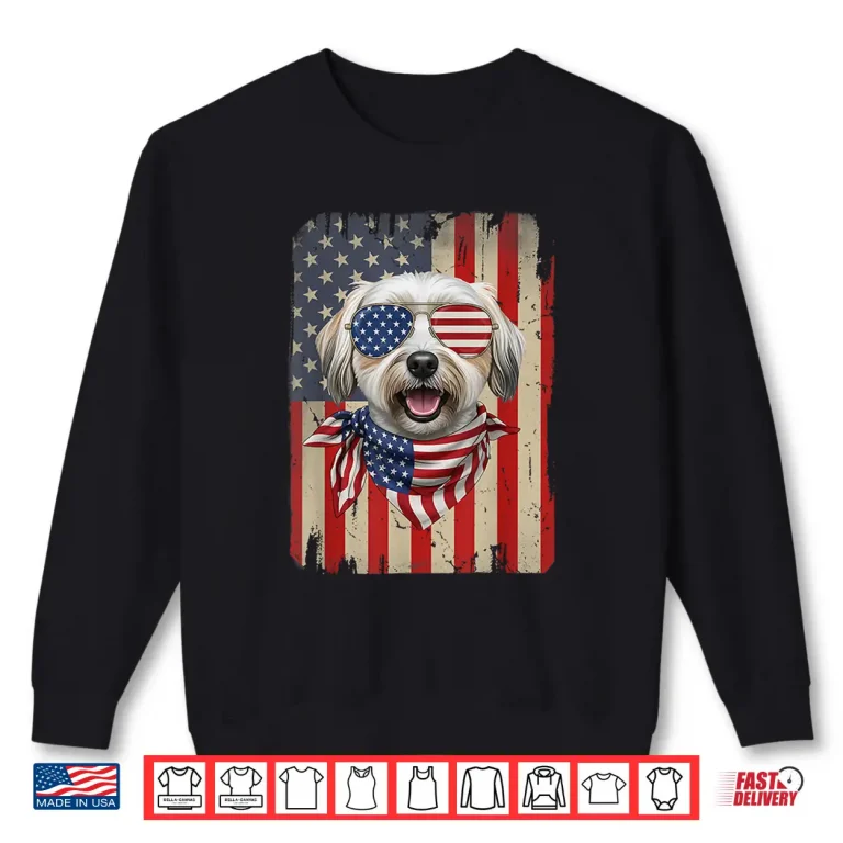 Sweatshirt 4th of July Havanese Dog American Flag USA Patriotic Shirt