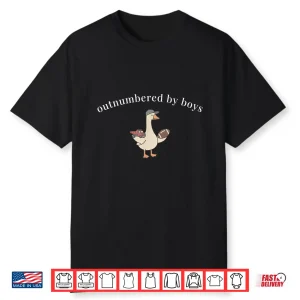 Cute Outnumbered By Boys Funny Goose Mothers Day Boy Mama Shirt