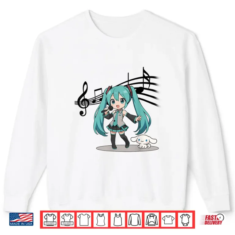 Sweatshirt Anime Manga Girl Miku Singer Singing Music Lover Treble Clef Shirt