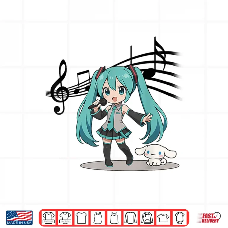 Design Anime Manga Girl Miku Singer Singing Music Lover Treble Clef Shirt