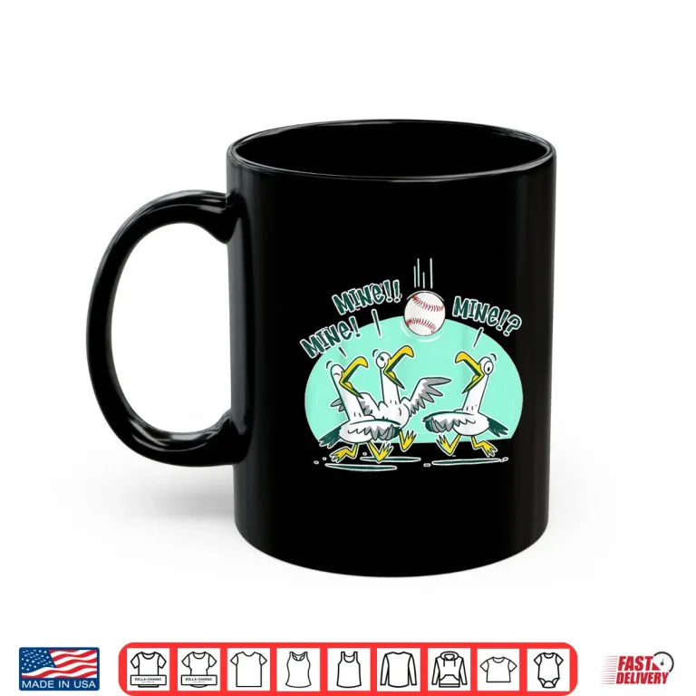Mug Mine Seagull Funny Bird Playing Baseball Shirt