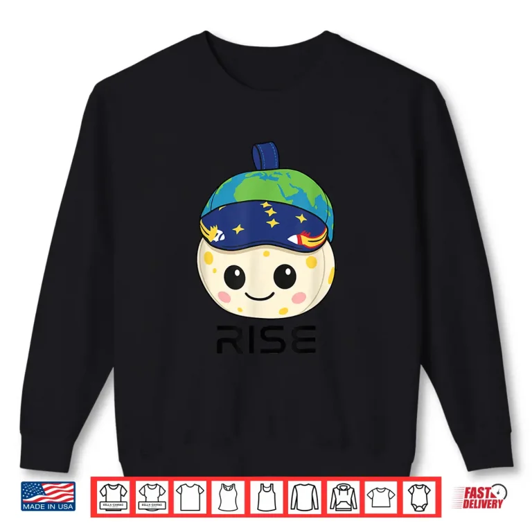 Sweatshirt Rise Plush Cute Space Tee Moon Fan Gift Shirt