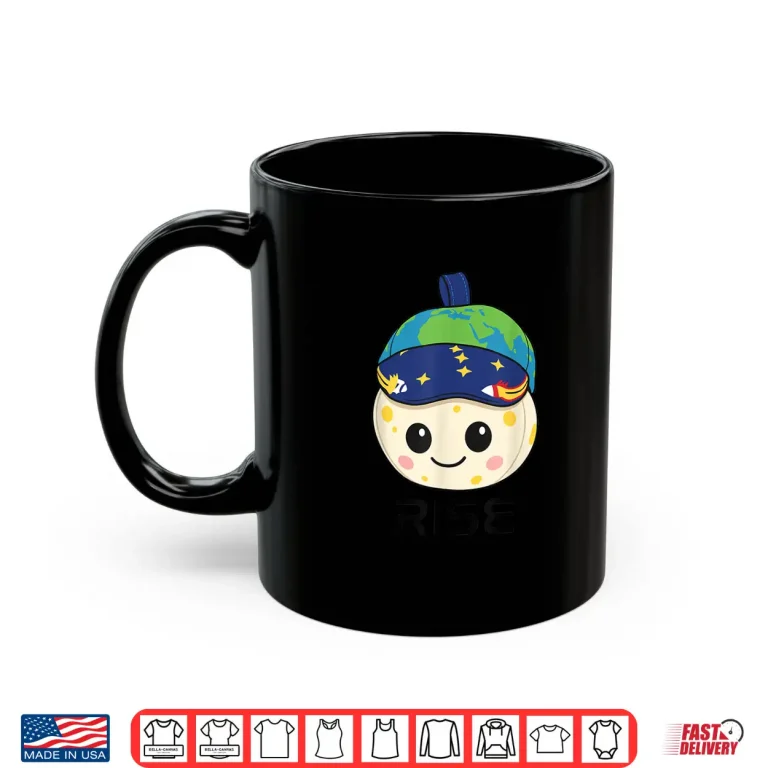 Mug Rise Plush Cute Space Tee Moon Fan Gift Shirt