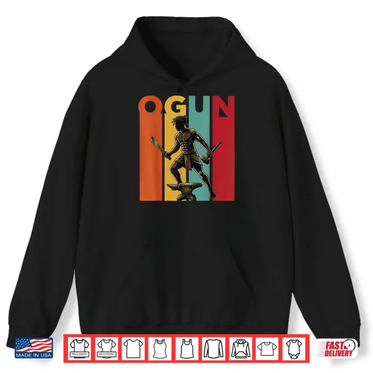 Hoodie Ogun Yoruba God of War and Iron Orisha Shirt