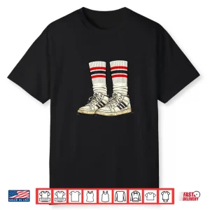 Old School 80S Tube Socks Striped Retro Sneakers Shirt