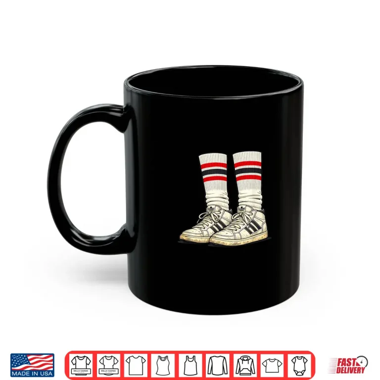 Mug Old School 80s Tube Socks Striped Retro Sneakers Shirt