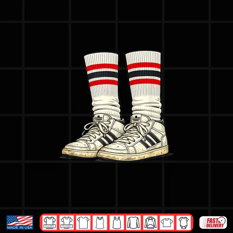 Design Old School 80s Tube Socks Striped Retro Sneakers Shirt