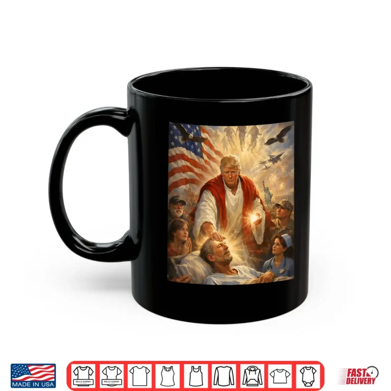 Mug Trump as Jesus Graphic Patriotic Meme Shirt