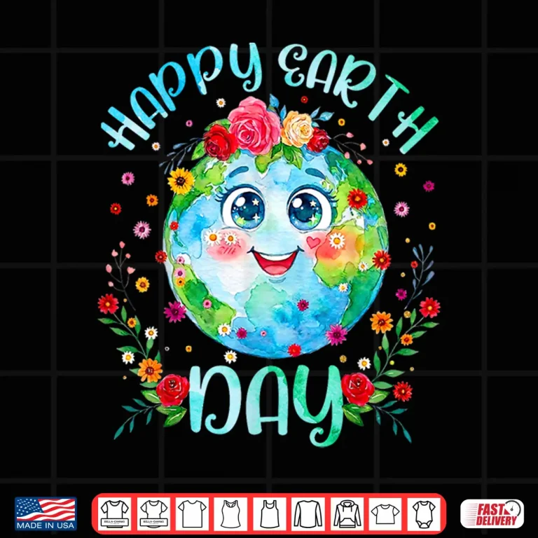 Design Happy Earth Day Cute Floral Earth Day 2026 Shirt