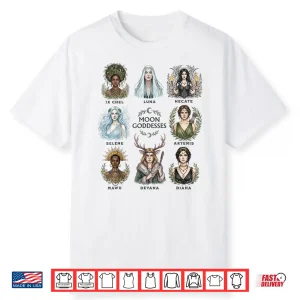 Moon Goddesses Witchy Pagan Divine Feminine Art Shirt