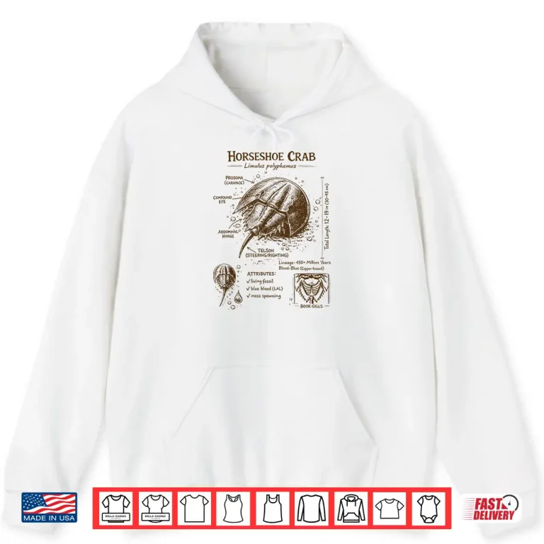 Hoodie Horseshoe Crab Lover Anatomy Biologist Sea Ocean Animal Shirt