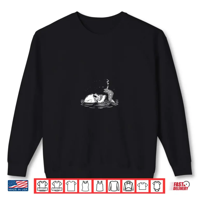 Sweatshirt Its All Lies Funny Skeleton Smoking Dark Aesthetic 2 Sides Shirt