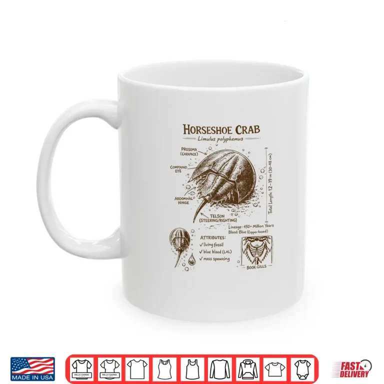 Mug Horseshoe Crab Lover Anatomy Biologist Sea Ocean Animal Shirt